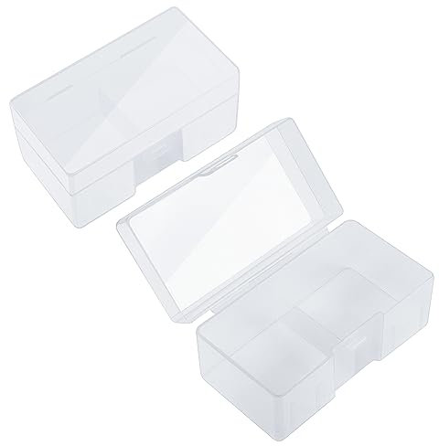 PNGKNYOCN Battery Organizer, Portable Battery Organizer Holder Case Holds 12 9-Volt Batteries,Insulative Plastic Clear Color(2-Pack)
