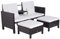 Outsunny 3-TLG. Gartensofa Gartenmöbel Lounge Gartenset Sitzgruppe Rattenmöbel Braun Polyrattan + Metall 2er-Sofa 2 x Hocker Kissen