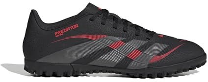 adidas Predator Club Turf Football Boots, Botas de fútbol Unisex Adulto, Core Black/Grey Four/Lucid Red, 41 1/3 EU