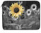 Housse de protection fine pour ordinateur portable 17 Motif tournesols Noir/blanc