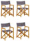 vidaXL Klappbare Gartenstühle 4 STK., Gartenstuhl mit Holzrahmen, Klappstuhl für Garten Balkon, Regiestuhl Campingstuhl Stuhlset, Modern, Dunkelgrau Stoff