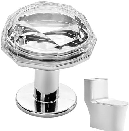 Bouton de rechange pour bouton de toilette, bouton poussoir de réservoir de toilette – Appuyez sur le bouton de chasse d'eau | Lave-toilette avec motif strass pour femme, clou long