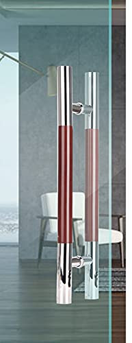 PGKTKCWH Bouton de Porte en Verre à Finition polie Moderne | Barre Porte-Serviettes pour Cabine de Douche | Poignée de Porte en Bois Massif en Acier Inoxydable