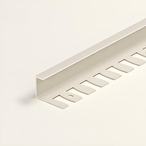Raouoae Biegbar Abschlussprofil Für Fliesen Eloxiertem Aluminium 135cm 2 Stück Treppenkantenprofil Einfassprofil Flexibles Design Für Perfekte Abschlüsse(Aprikosenasche,C-TYP_HOCH: 12.5MM)