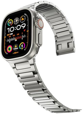 LULULOOK Titan 4 Correa para Apple Watch Ultra 2/Ultra, pulsera magnética de titanio con revestimiento Super DLC, 64G Ultralight Titanium Correa de repuesto para iWatch Ultra 49 mm