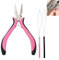 Hair Extension Pliers for Removal Professional Hair Extensions Kit Tools with Loop Threader 3-Hole Hair Pliers Durable Nano Hair Extension Tool for Micro and Nano Ring Hair Extensions