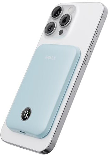 iWALK Mag Safe PowerBank Kabellose Powerbank Slim 5000mAh, 18W PD Schnelles Laden mit LED-Display, Kabelloses Tragbares Ladegerät Magnetische Induktive Powerbank mit iPhone 15/16/14/13/12/Pro/Pro Max