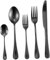 Alipis 1 Impostato cucchiaio forchetta coltello in acciaio inossidabile utensili da servizio utensili da portata occidentali utensili da cucina Black