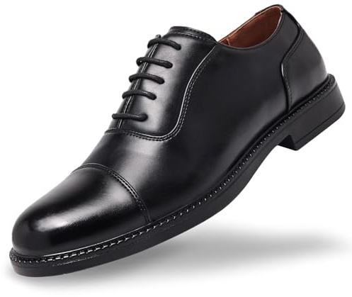 SILENTCARE Men's Black Dress Shoes Formal Oxford Business Comfortable Classic Lace Up Shoes
