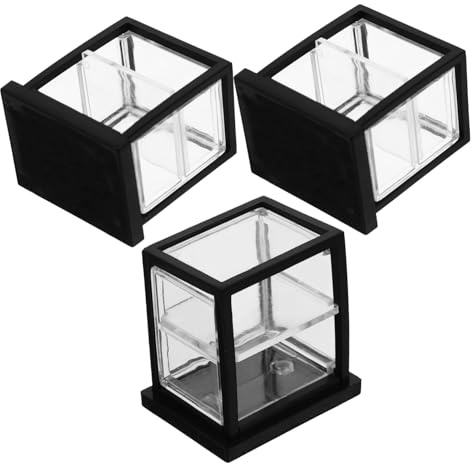 minkissy 3 Stück Teiliges Miniatur Puppenhaus Kuchen Vitrine Transparente Doppelstock Verkaufstheke Realistische Miniatur Bäckerei Dekoration für Puppenmöbel und Puppenhaus Szenen