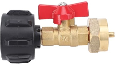 QCC1 Tank Refill Adapter Brass Gas Filler with Control Valve Camping Grill Bottle