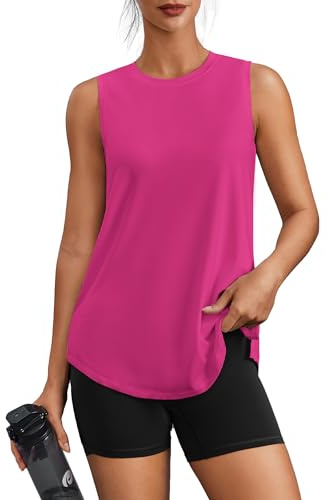 PINSPARK Sport Tank Top Damen Ärmelloses Sporttop Leichte Yoga Shirt | UPF 50+ Sport Oberteile Atmungsaktiv Laufshirt Schnelltrocknend Fitness Gym Shirt Sommer Training Sportkleidung