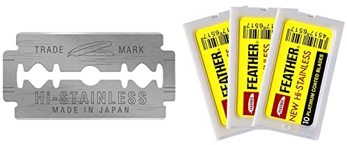 Feather Hi-Stainless Platinum Double Edge Razor Blades 30 Ct