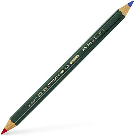 Faber-Castell 117500 - ökologische Bleistifte 873 zweifarbige sechseckige Form, Farbe rot und blau - 1 Einheit