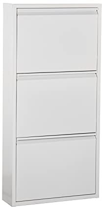 DRW Zapatero Metálico de 3 Puertas abatibles 50x15x103cm