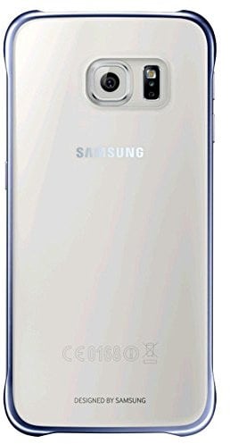Samsung Slimline Clip-On Hülle Clear View Case Cover für Samsung Galaxy S6, Metallic schwarz/transparent