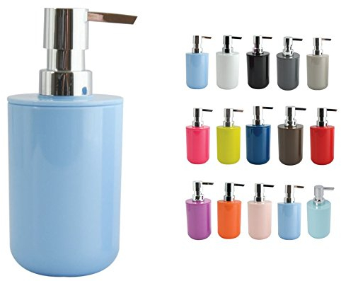 MSV Seifenspender Inagua Flüssigseifen-Spender, Fassungsvermögen 7 x 7 x 16 cm - Hellblau