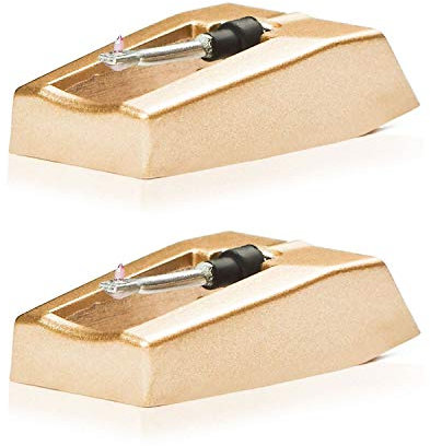 Lot de 2 aiguilles de rechange pour tourne-disque avec pointe diamant – Compatible avec Crosley, Jensen, Pyle, Detrola et plus – Son supérieur – Protégez votre vinyle – 3000 heures de lecture –