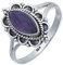 mantraroma Ring Damen Silber 925 Amethyst Edelstein lila ausgefallen verspielt
