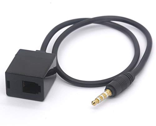 HUHANGGod RJ9 to 3.5mm Headset Cable Adapter - 3.5mm Male to 4P4C RJ9/RJ10 Female Convert RJ9 Headphone to Android Smartphones 40CM