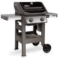 Weber Spirit II E-210 GBS Barbacoa de Gas, 2 quemadores, Superficie de cocción de 51 x 46 cm, termómetro en la Tapa, Mesa Lateral Plegable (Izquierda), 4 Ruedas - Negro/Plata (44010149)