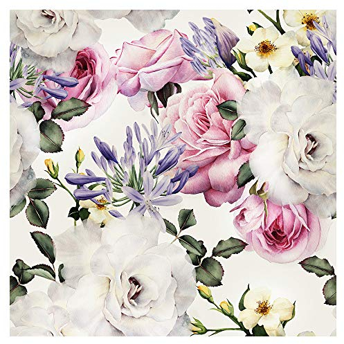 murando Vlies Tapete Blumen - Deko Panel Fototapete Wanddeko 10 m Tapetenrolle Mustertapete Wandtapete modern design Dekoration - Rosen f-B-0263-j-b