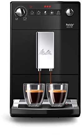 Melitta Purista - Kaffeevollautomat mit Lieblingskaffee-Funktion, Kaffeemaschine mit Mahlwerk und 3-stufig einstellbarer Kaffeestärke, für Kaffee und Espresso, schwarz
