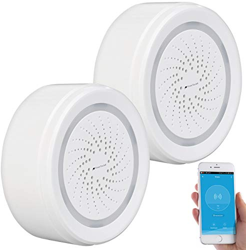 VisorTech Elesion Sirene: 2er-Set Alarm-Sirene mit WLAN & App, komp. zu Alexa & Google Assistant (Netzwerk Sirene, Funk-Alarmsirene, Fernbedienungen)