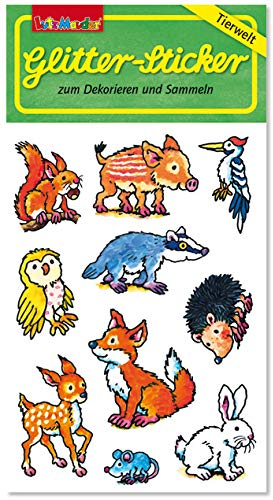 Glitter-Sticker * Waldtiere * von Lutz Mauder | 72318 | als Mitgebsel für Kinder | Süsse Tiere Aufkleber zum Kindergeburtstag & Basteln