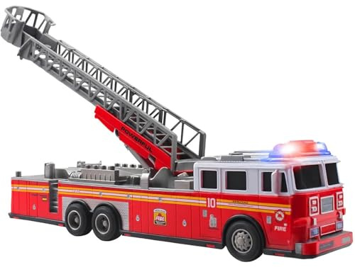 Remote Control Fire Truck – Premium Battery-Powered RC Fire Engine Toy with Flashing Lights, Realistic Sirens, Extendable Ladder – Perfect Toy Gift for Toddlers, Kids & Fire Truck Toy Enthusiasts