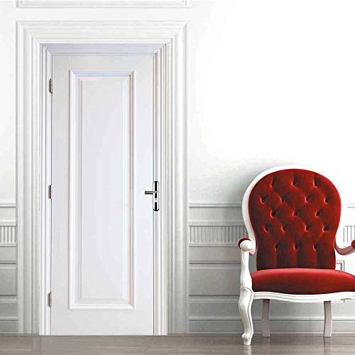 3D Türaufkleber 77x200cm Weiß lackierte Tür Türtapete Wandbild Selbstklebend PVC Wasserdicht Abnehmbar Türfolie TürPoster Fototapete Wohnzimmer Schlafzimmer küche bad büro Dekoration