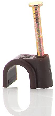 Reulin 7mm Round Cable Clips, Brown, 100 Pack
