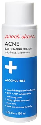 Peach Slices - Acne Exfoliating Toner (4.05 oz) - 2% Salicylic Acid Acne Treatment - Clear & Prevent Breakouts - Lactic & Glycolic Acid - Cucumber - Vegan, Cruelty Free, Korean Skin Care & Beauty