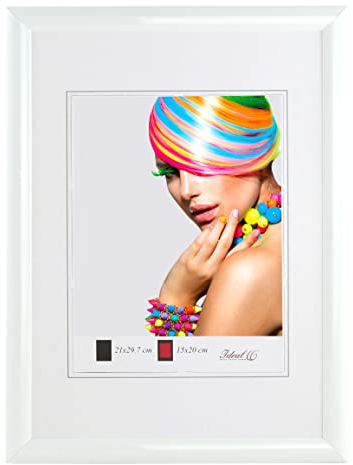Art Line Kunststoff Bilderrahmen DIN A4 bis 50x70 cm Urkunde Foto Rahmen: Farbe: Weiß | Format: 50x70