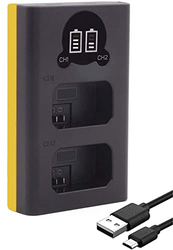 PATONA EN-EL25 Battery Charger (1911 USB Dual LCD Mini) Compatible with Nikon Z30 Z50 Z FC - Powered by USB-C or Micro USB