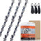 Savior 3-Pack 14 inch Chainsaw Chain Low Kickback 3/8 LP 52 Drive Links .043 Gauge Compatible for Bosch AKE35S, Makita DUC353Z, Husqvarna, Einhell, Oregon and More (90PX052E)