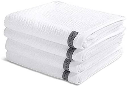 Ross - 4 teiliges Frottier-Set - Selection Bio-Baumwolle (4 X Handtuch im Set) - 540 g/m2 - Baumwolle - Frottee - saugstark - weich und flauschig - Weiß
