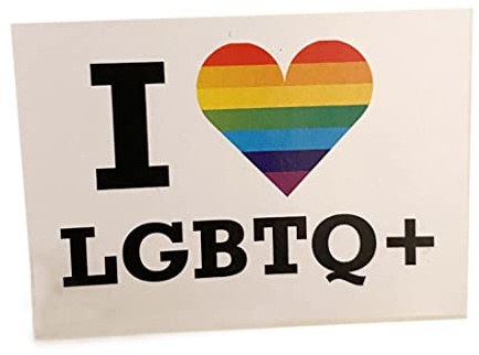 Sticker Aufkleber 10 x I Love LGBTQ+ Herz Vinyl Format 50 x 35 mm Gender Intersex LGBTQI+ Pride Gay Flaggen Flags csd Geschenk Festival homo