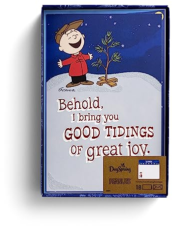 DaySpring - Peanuts Christmas – Good Tidings of Great Joy – 18 Weihnachtskarten und Umschläge, KJV