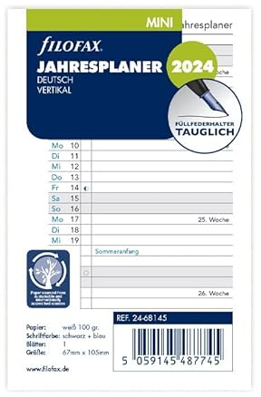 Filofax Mini Jahresplaner vertikal (deutsch)2024