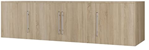 Schrankaufsatz Bado 4D, Schrankaufsatz der Serie Bado, mit 4 Türen, Farbauswahl (Sonoma Eiche)