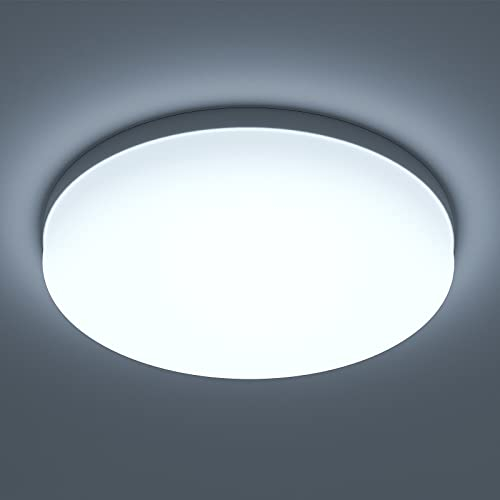 EASY EAGLE LED Deckenleuchte Flach, Rund Deckenlampe 6500k 36W 3600LM, Modern Badezimmer Lampe Badlampe Decke Küchenlampe für Bad Flur Schlafzimmer Balkon Wohnzimmer Küche Keller Lampe Ø23cm