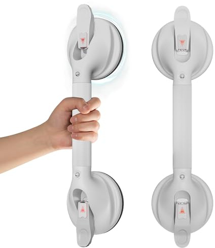 DAILYLIFE Haltegriffe für Badewannen und Duschen, 43,2 cm, Duschgriffe für ältere Menschen, 136 kg, Sicherheits-Dusch-Haltegriff für Senioren und ältere Menschen, Weiß (1 Stück)