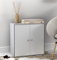 URBNLIVING 2 Tier Wooden Storage Cabinet (Grey Cabinet + White Doors), H 60 W 60 D 30 (FP-634)