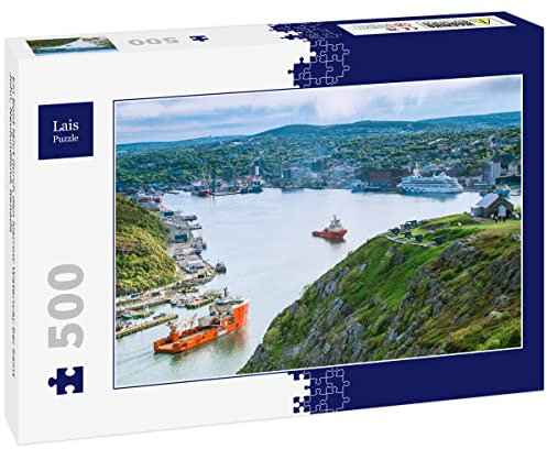 Lais Puzzle A boat sailing through the Narrow Waterway near Saint John, Newfoundland, Canada 500 pieces