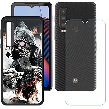 Hülle für Cat S75 + HD Panzerglas, Sanft Handyhülle Silikon Schutzhülle Cover TPU Case Handy Tasche Handytasche - Panzerglasfolie Schutzfolie für (6,58) - KE7