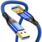 XGMATT USB 3.0 Cable 1M,5Gbps High Speed Transfer USB Type A Male to Male Lead,USB 3.0 A to A Data Cable Braided Compatible with Blu-ray, Printer, Camera, External Hard Drive, Consoles,Blue