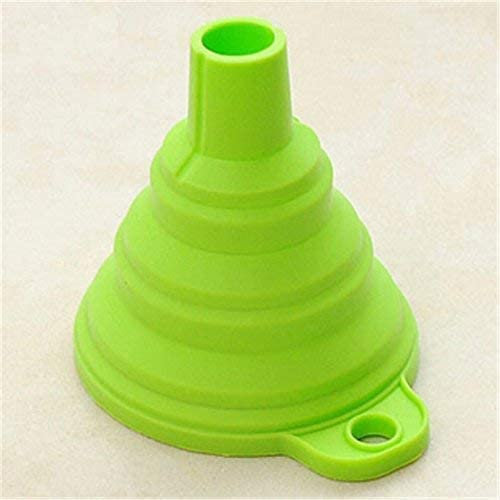 Imbuto pieghevole in silicone per bottiglia d'acqua e trasferimento di liquidi, imbuto pieghevole da cucina, verde
