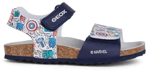Geox J Ghita Boy E Sandale, Bleu Marine Multicolore, 28 EU