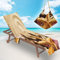 Surwin Schonbezug Für Gartenliege Strandliegenauflage Frottee Liegenauflage Stuhl Strandtuch Sun Lounger Bezug mit Tasche Sporthandtuch 3D für Sommer Garten Schwimmen (75x210cm,Khaki)